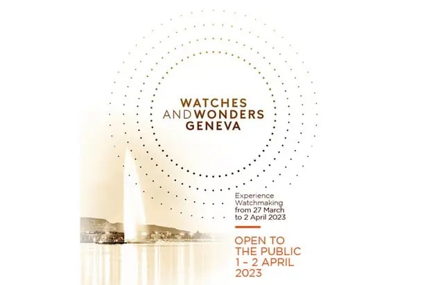 Watches And Wonders logo with Geneva view in the background
