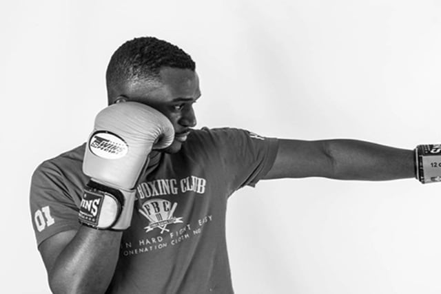 A photo of Alain Dimanche at a boxing training