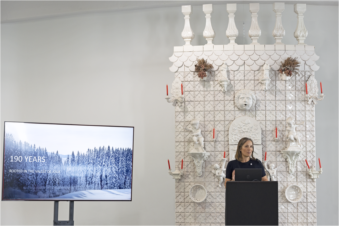 A woman making a presentation